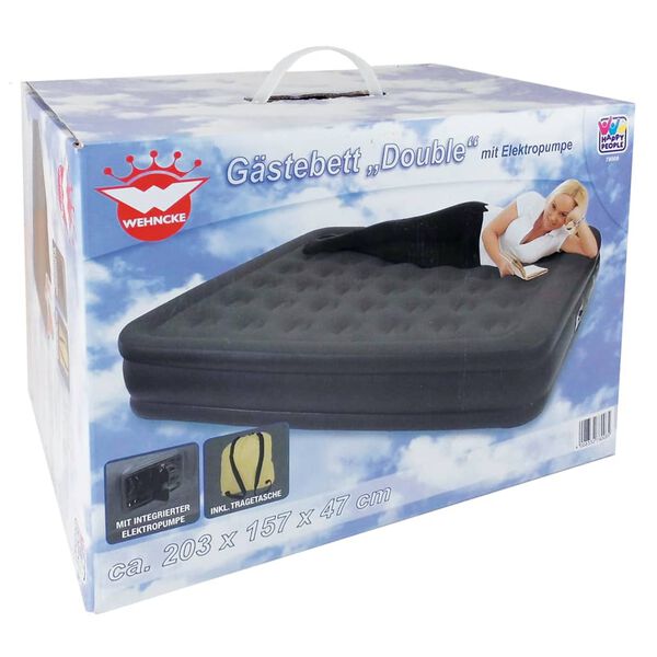 Happy People Luftmadrass med pump Double 203x157x47 cm antracit