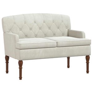 vidaXL Loveseat med knapprapport Gr&auml;ddvit 111 x 65 x 79 cm Sammet
