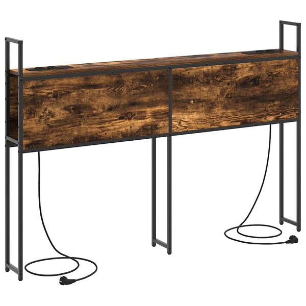 vidaXL F&ouml;rvaringsgavel med Laddstation R&ouml;kf&auml;rgad ek 143 x 15 x 98 cm