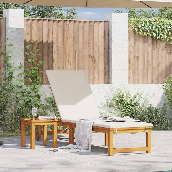 vidaXL Solstol Reclining 2 pcs Brun Massivt Akaciatr&auml;