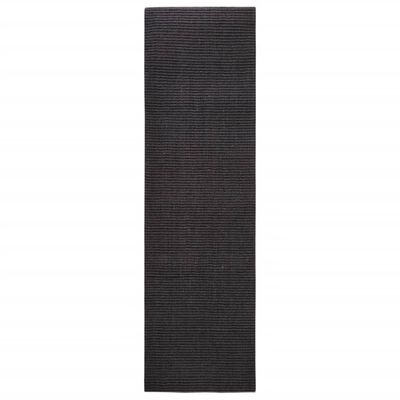 vidaXL Matta naturlig sisal 100x350 cm svart