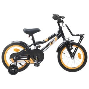 vidaXL Barncykel 12 Tum f&ouml;r 2-4 &aring;ringar Orange Svart
