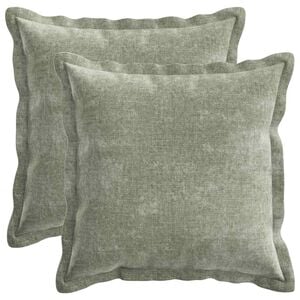 vidaXL Kudd&ouml;verdrag 2 st HOUTEN Gr&ouml;n 30 x 30 cm Chenilletyg