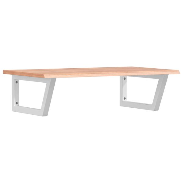 vidaXL V&auml;ggmonterad handfatshylla st&aring;l och massiv ek