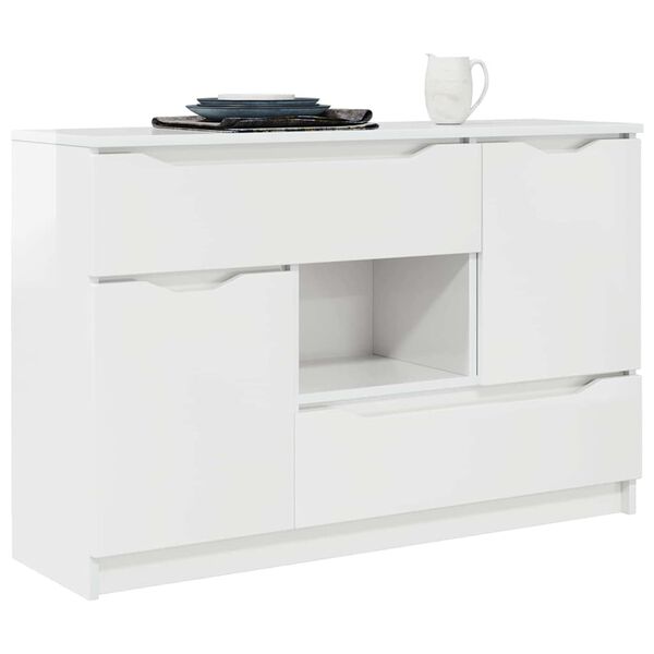 vidaXL Sideboard H&ouml;gblanka vita 100 x 30 x 65,6 Konstruerat tr&auml;