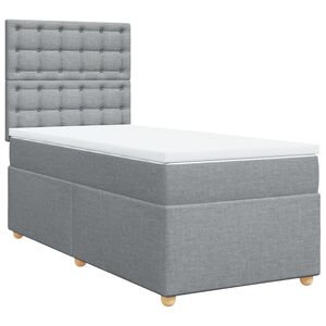 vidaXL Rams&auml;ng med madrass ljusgr&aring; 80x200 cm tyg
