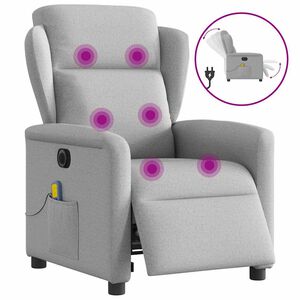 vidaXL Elektrisk massagef&aring;t&ouml;lj molngr&aring; tyg