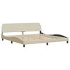 vidaXL Bed with Mattress "Dover" Cream 200x200 cm Fabric