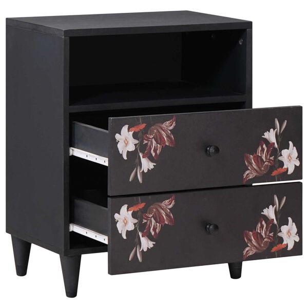 vidaXL Sängbord Flerfärgsdesign 50 x 33 x 60 cm Massivt mangoträ