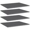 vidaXL Hyllplan 4 st gr&aring; h&ouml;gglans 60x50x1,5 cm konstruerat tr&auml;
