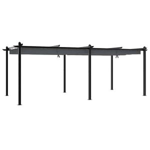 vidaXL Paviljong med inf&auml;llbart tak antracit 3x6 m aluminium