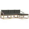 vidaXL Utomhussoffset med kudde 4 pcs Vit och antracit Polyester