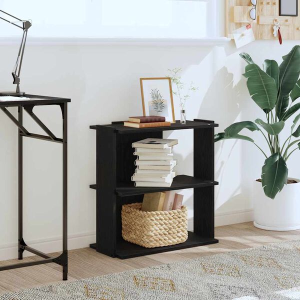 vidaXL Bokhylla 3 hyllplan svart 60x30x60 cm konstruerat trä