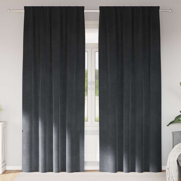 vidaXL M&ouml;rkl&auml;ggningsgardiner 2 pcs Ljusgr&aring; 140 x 260 cm Sammet