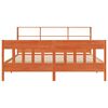 vidaXL Sängram utan madrass vaxbrun 180x200 cm massiv furu