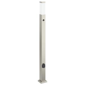vidaXL Pollare med sensor och uttag 110 cm rostfritt st&aring;l IP44