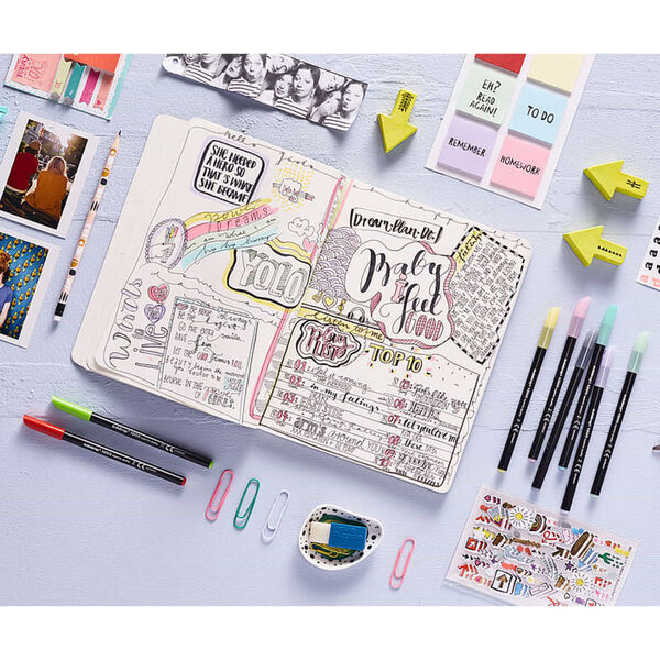 edding Tuschpennor klassiska f&auml;rger 20st flerf&auml;rgad 1200