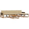 vidaXL Utomhussoffset med kudde 6 pcs Naturlig och Beige