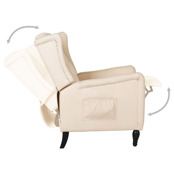 vidaXL Reclinerf&aring;t&ouml;lj gr&auml;ddvit tyg