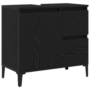 vidaXL Badrumssk&aring;p Svart Ek 65 x 33 x 60 cm Konstruerat tr&auml;