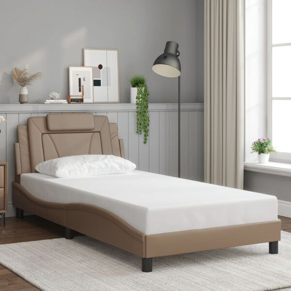 vidaXL Bed Frame "Viana" with LED without Mattress Cappuccino 100x200 cm