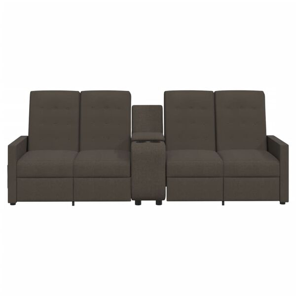 vidaXL 4-sits reclinerf&aring;t&ouml;lj med muggh&aring;llare brun tyg