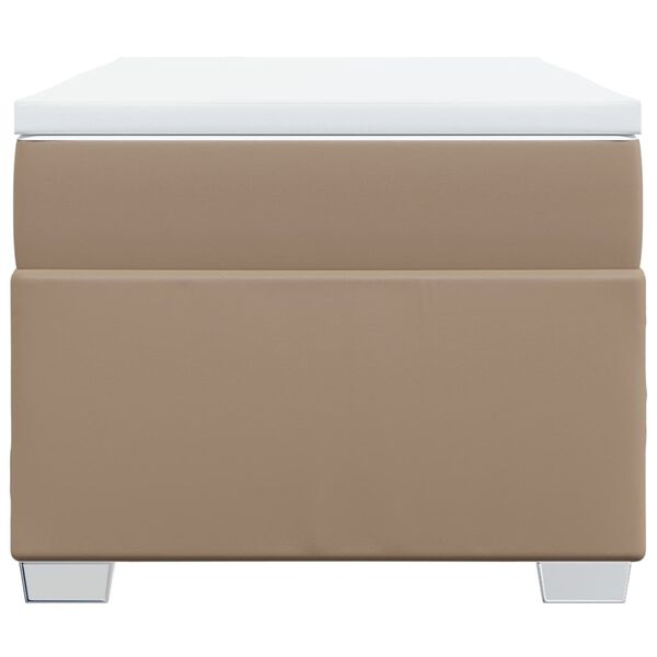 vidaXL Rams&auml;ng med b&auml;ddmadrass cappuccino 100x200 cm konstl&auml;der