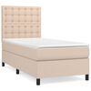 vidaXL Rams&auml;ng med b&auml;ddmadrass cappuccino 90x190 cm konstl&auml;der