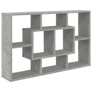 vidaXL V&auml;gghylla betonggr&aring; 85x16x52,5 cm konstruerat tr&auml;