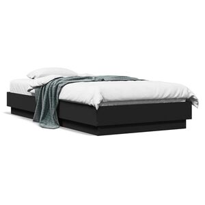 vidaXL S&auml;ngram svart 90x190 cm konstruerat tr&auml;