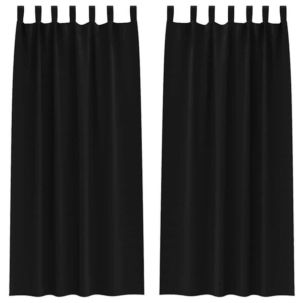 vidaXL M&ouml;rkl&auml;ggningsgardiner med Ringar 2 pcs Svart 260 x 140 cm