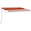 vidaXL Automatisk markis med vindsensor & LED 400x300 cm orange/brun