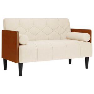 vidaXL Loveseat soffa med dynor 110 cm linne