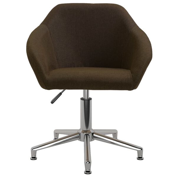 vidaXL Snurrbara matstolar 4 st m&ouml;rkbrun tyg