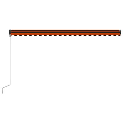 vidaXL Infällbar markis med vindsensor & LED 500x300 cm orange & brun