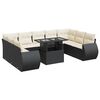 vidaXL Loungegrupp 10 delar med svarta dynor konstrotting