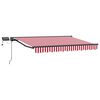 vidaXL Manuell markisram med LED-lampor R&ouml;d, Vit, Antracit 3 x 2,5 m