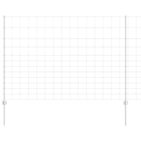 vidaXL St&auml;ngsel med stolpe Silver 1,5 x 25 m St&aring;l