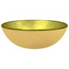 vidaXL Handfat h&auml;rdat glas 35x12 cm guld