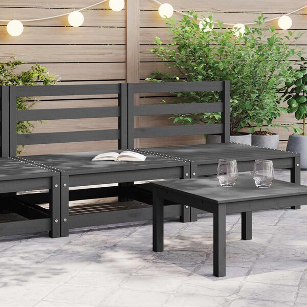 vidaXL Mittensektion till pallsoffa 2 st gr&aring; massiv furu