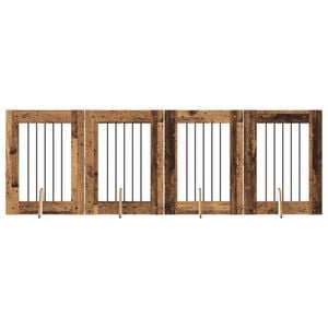 vidaXL Hundgrind med st&auml;llningar 4 pcs Gammalt tr&auml; 60 x 80 cm