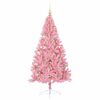 vidaXL Konstgjord F&ouml;rbelyst Julgran med 300 LED-lampor Rosa 180 cm PVC