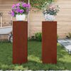 vidaXL V&auml;xtst&auml;ll 2 pcs Rostig 24 x 24 x 75 cm V&auml;derbest&auml;ndig st&aring;l