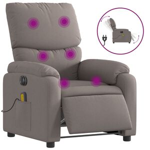 vidaXL Elektrisk massagef&aring;t&ouml;lj taupe tyg