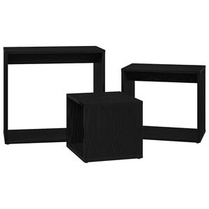 vidaXL Nestingbord 3 st Svart Ek 55 x 30 x 50 cm Konstruerat tr&auml;