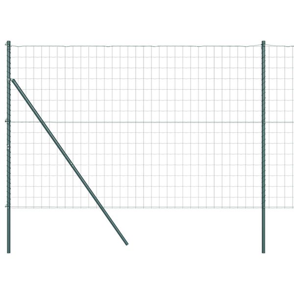 vidaXL Stängsel med stolpe Grön 1,5 x 10 m Stål och PVC