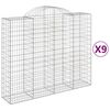 vidaXL Gabioner b&aring;gformade 9 st 200x50x160/180 cm galvaniserat j&auml;rn