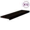 vidaXL Trappstegsmattor 12 pcs brunsvart 90x30x2 cm massiv ek