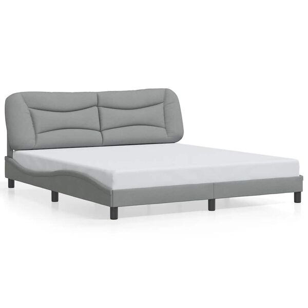 vidaXL Bed Frame without Mattress "Hvar" Light Grey 180x200 cm Fabric