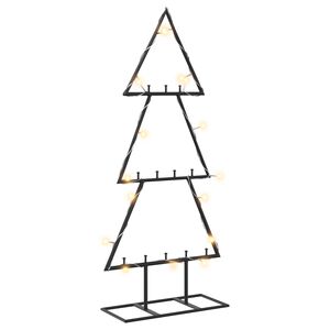 vidaXL Metall julgran KUOPIO 60 cm Varmvit St&aring;l Svart